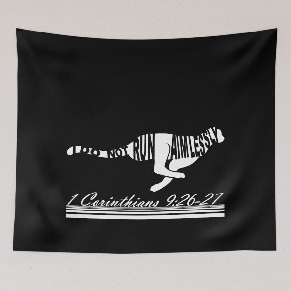 Item preview, Christian workout - 1 Corinthians 9:26-27 I do not run aimlessly | cheetah typography | bible verse | scripture verse | white designed and sold by ZechJohnRB.