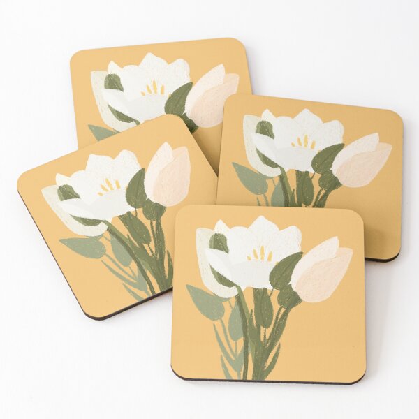 Item preview, Illustration of bouquet of white and pink tulips designed and sold by AlarconStudio.
