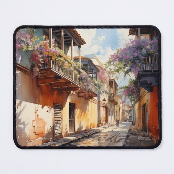 Item preview, Colonial balconies Cartagena de Indias watercolor designed and sold by ElColombianito.