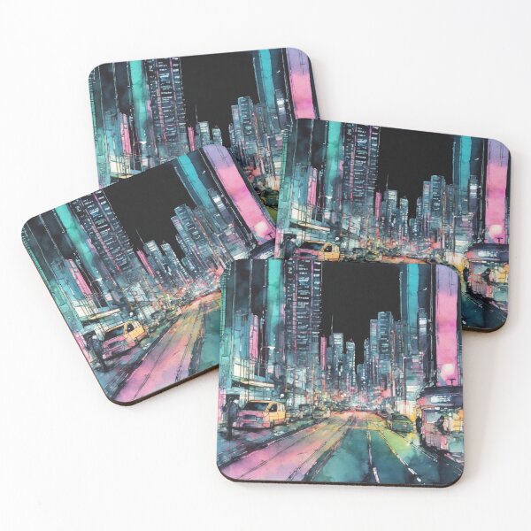 Item preview, Watercolour urban sketch of busy Tokyo intersection designed and sold by ailia-hikaru.