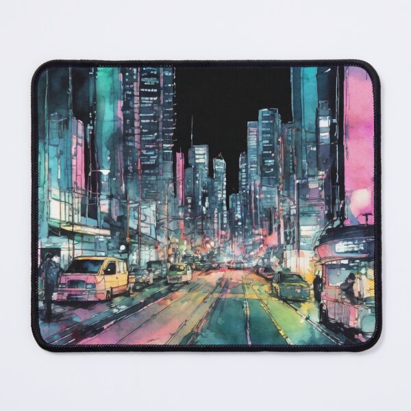 Item preview, Watercolour urban sketch of busy Tokyo intersection designed and sold by ailia-hikaru.