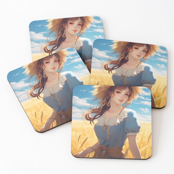 Item preview, Anime country girl in fields of gold art designed and sold by TheArtistOf2022.