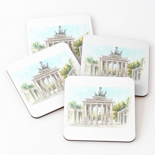 Item preview, Berlin Brandenburg Gate, hand drawn watercolor sketch designed and sold by BartolArt.