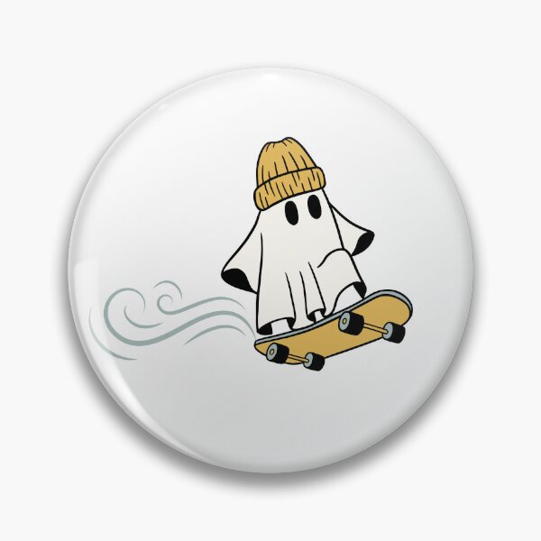 Item preview, cute sheet ghost on a skateboard with a hat designed and sold by Alyn8.