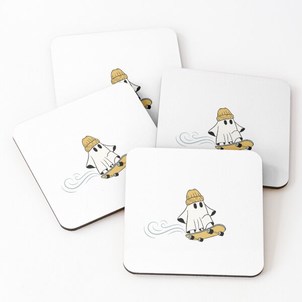 Item preview, cute sheet ghost on a skateboard with a hat designed and sold by Alyn8.