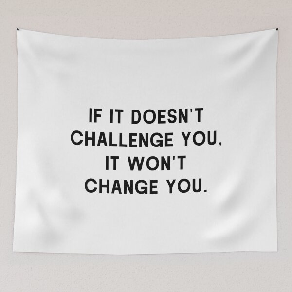 Item preview, If it doesn't challenge you it won't change you quote - gym rat saying fitness yoga work out motivational designed and sold by Jesticker.