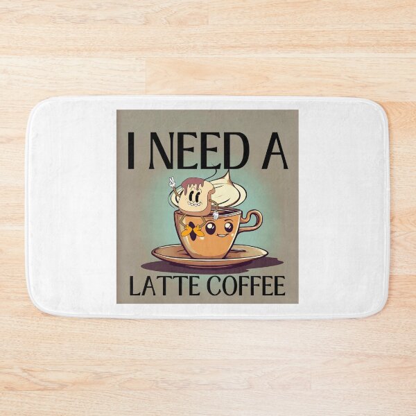 Item preview, I need a latte coffee, cute vintage retro coffee and chocolate spread on toast designed and sold by BritishDelights.