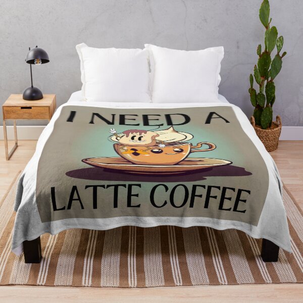 Item preview, I need a latte coffee, cute vintage retro coffee and chocolate spread on toast designed and sold by BritishDelights.