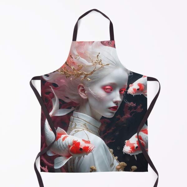 Item preview, Aquatic Elegance: Woman Amidst Koi Carp Symphony designed and sold by RK - Shop.