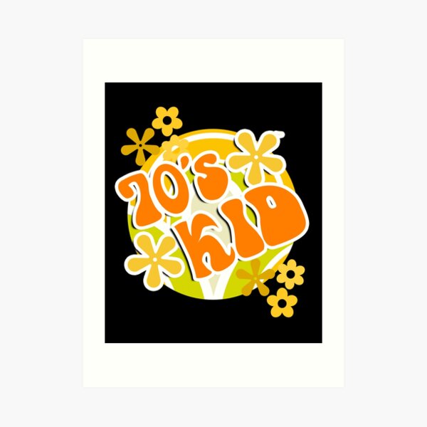 "70s Kid Retro Happy Flowers 1970s Hippies Design" Art Print by overstyle Redbubble