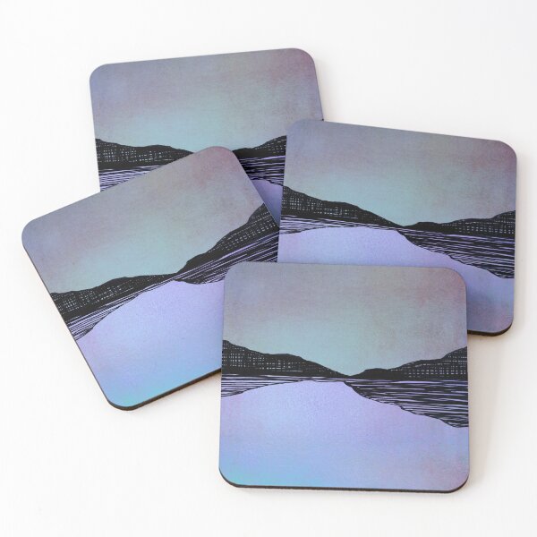 Item preview, Sunset Embers 4 - Lavender, purple, turquoise, minimalist landscape designed and sold by EbiEmporium.