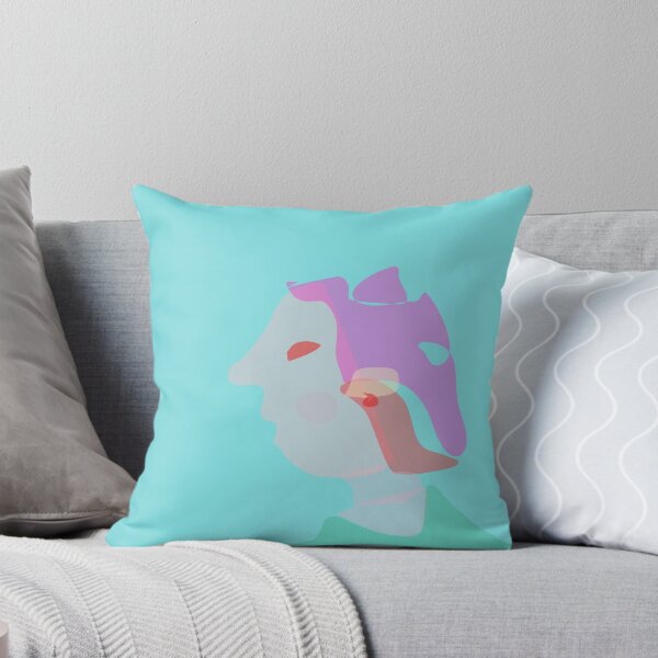 Item preview, Happy Cartoon Woman on Blue Colored Background designed and sold by masabo.