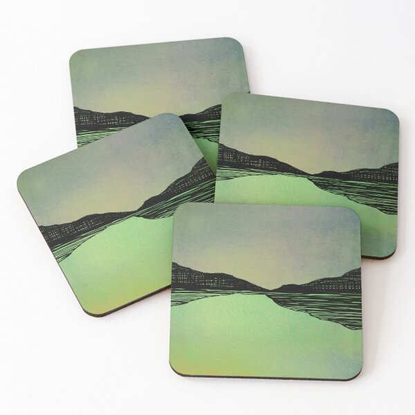Artikelvorschau, Sunset Embers 3 – Zitrone, Gelb, Limette, Grün, minimalistische Landschaft entworfen und verkauft von EbiEmporium.