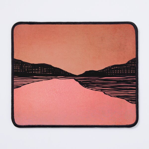 Artikelvorschau, Sunset Embers 2 – Rosa, Koralle, Orange, abstrakte, minimalistische Landschaft entworfen und verkauft von EbiEmporium.