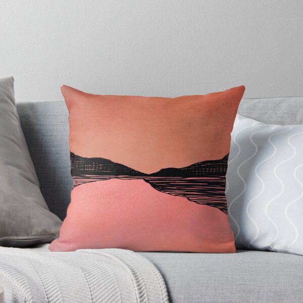 Item preview, Sunset Embers 2 - Pink, coral, orange, abstract, minimalist landscape designed and sold by EbiEmporium.