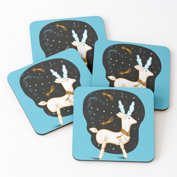 Item preview, Reindeer Christmas decoration on night background designed and sold by Rômulo Queiroz.