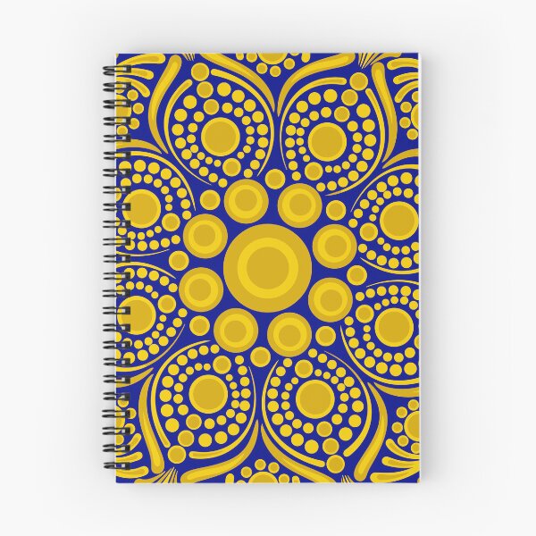 Item preview, Navy and Gold Night Blooming Buttercup Dot Mandala designed and sold by Triplicate Limited.
