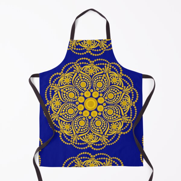 Item preview, Navy and Gold Night Blooming Buttercup Dot Mandala designed and sold by Triplicate Limited.