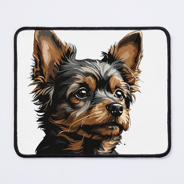 Item preview, In the inky blackness of space, the silhouette of a lonely Yorkshire Terrier floating, graphic t-shirt vector, contour, white border background. designed and sold by RAILGUNWII.