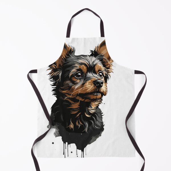 Item preview, In the inky blackness of space, the silhouette of a lonely Yorkshire Terrier floating, graphic t-shirt vector, contour, white border background. designed and sold by RAILGUNWII.