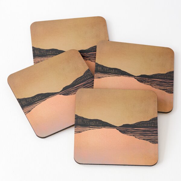 Item preview, Sunset Embers 1 - Gold, peach, orange, minimalist, abstract landscape designed and sold by EbiEmporium.