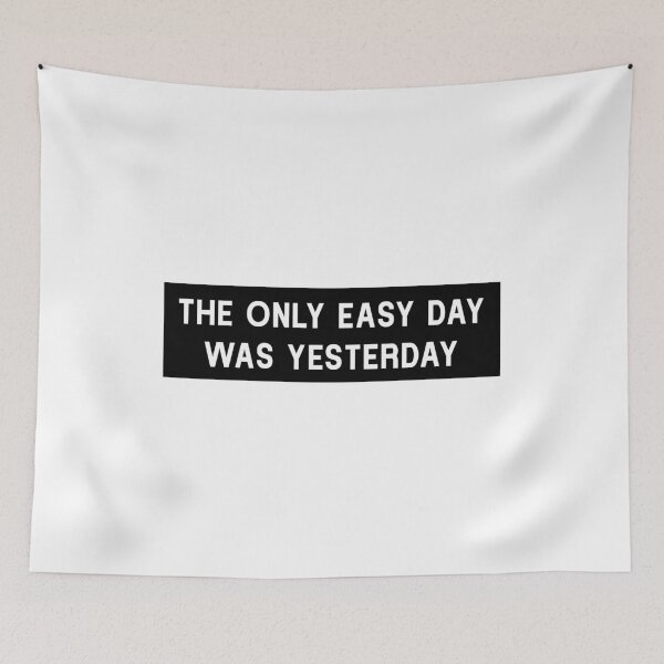 Item preview, The only easy day was yesterday quote - gym rat saying fitness yoga work out motivational designed and sold by Jesticker.