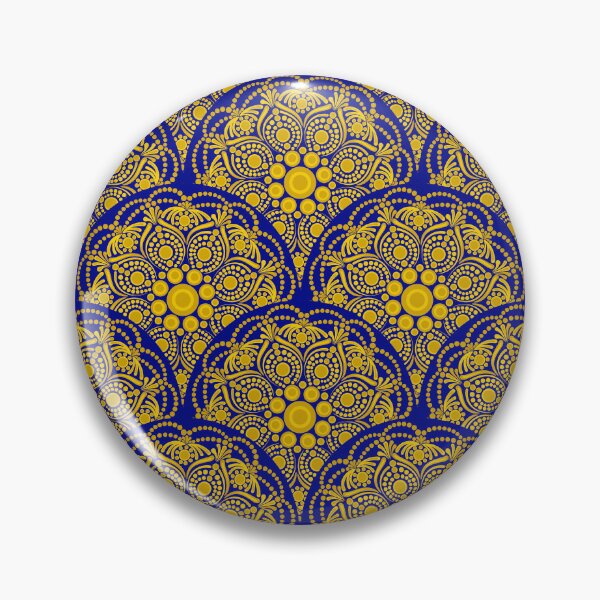 Item preview, Navy and Gold Night Blooming Buttercup Scallop designed and sold by Triplicate Limited.