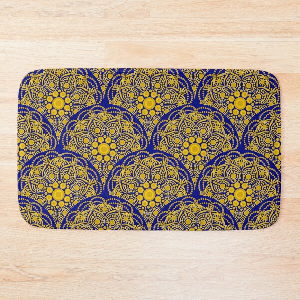 Item preview, Navy and Gold Night Blooming Buttercup Scallop designed and sold by Triplicate Limited.