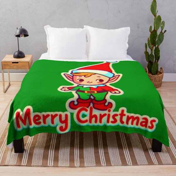 Item preview, Cute elf wishing everyone a Merry Christmas designed and sold by AI-Only Creations.