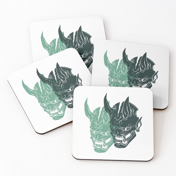 Aperçu de l'œuvre Le masque double Oni 2 - Yabisan - Style vectoriel créée et vendue par Yahia-arts.