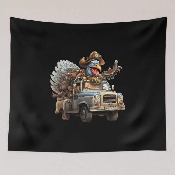 Item preview, Turkey Riding Truck. Funny Gifts For Thanksgiving Lovers  designed and sold by MatSatArt.