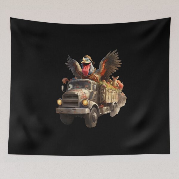 Item preview, Turkey Riding Truck. Funny Gifts For Thanksgiving Lovers  designed and sold by MatSatArt.