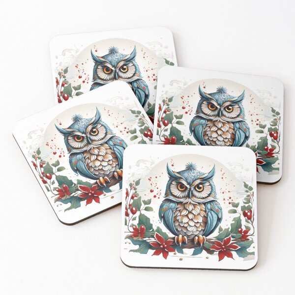 Item preview, Festive Whimsy: Christmas Owl Delight Decor designed and sold by T-shirtMill.