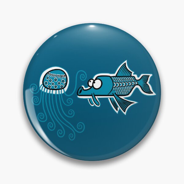Item preview, Jellyfish waving tentacle at a fish designed and sold by Warren Osborne.