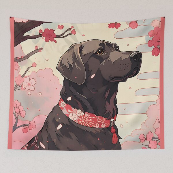 Item preview, Cute Dog wearing a Kimono 2 - Anime Wallpaper designed and sold by KAIGAME Art.