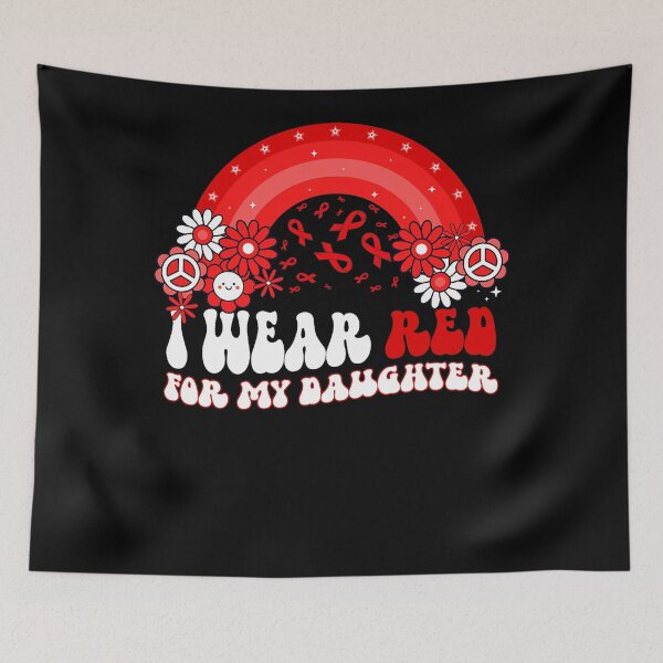 Item preview, I Wear Red For My Daughter Retro Rainbow World AIDS Day designed and sold by EagmianPheolea.