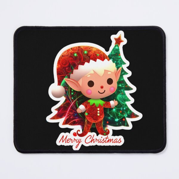 Item preview, Adorable elf wishing everyone a Merry Christmas designed and sold by AI-Only Creations.
