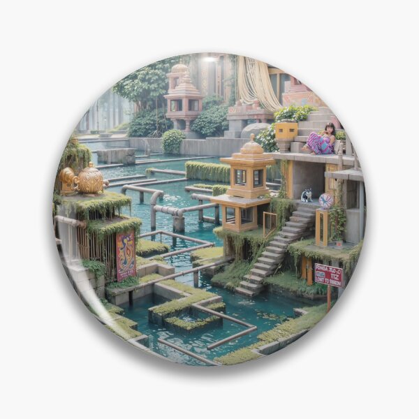 Item preview,  Aquatic Futuristic Temple Jigsaw Puzzles - Unveil the Serenity of Tomorrow's Waters  designed and sold by PuzzleBoxDesign.