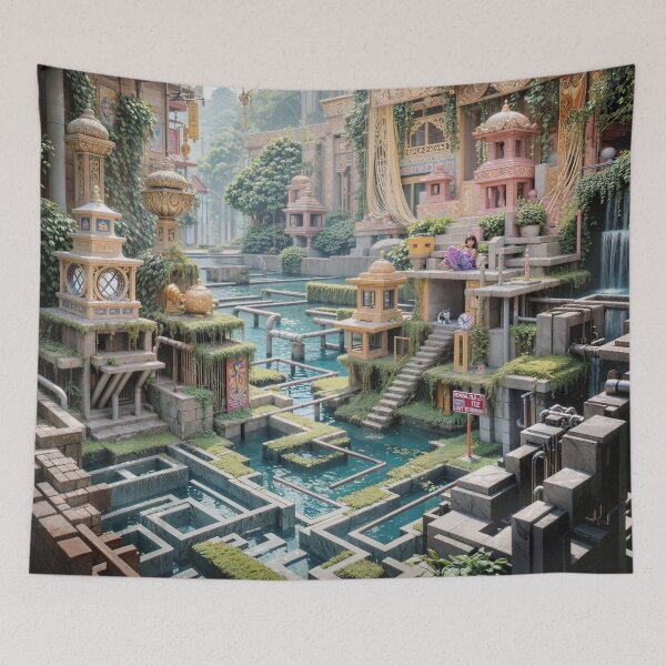 Item preview,  Aquatic Futuristic Temple Jigsaw Puzzles - Unveil the Serenity of Tomorrow's Waters  designed and sold by PuzzleBoxDesign.