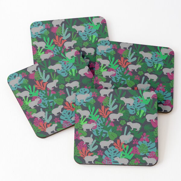 Item preview, Cute Capybara Pattern on Tropical Leaves designed and sold by kapotka.