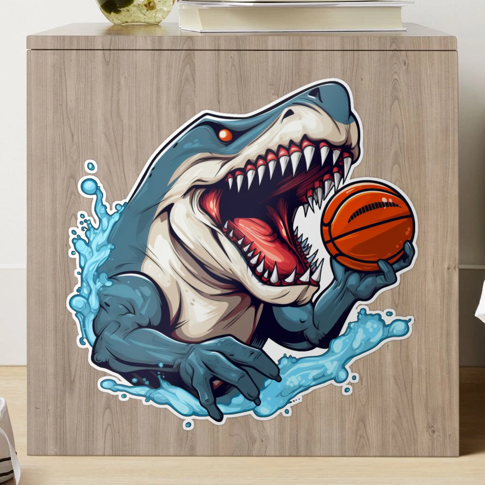 Basketballer Shark Sticker by Soulskier Redbubble