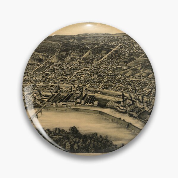 Item preview, Aerial View of Moline, Illinois (1889) designed and sold by allhistory.