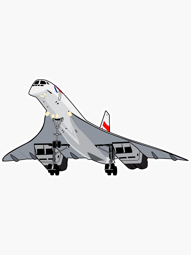 Thumbnail 3 of 3, Sticker, Classic Supersonic Concorde Aircraft designed and sold by PilotDecals.