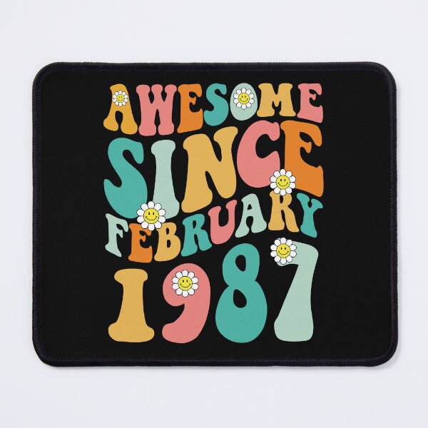 Item preview, Awesome Since February 1987 | Made In 1987 | Retro Groovy Birthday designed and sold by Christina-grich.
