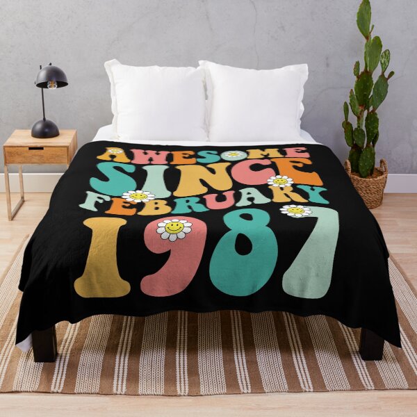 Item preview, Awesome Since February 1987 | Made In 1987 | Retro Groovy Birthday designed and sold by Christina-grich.