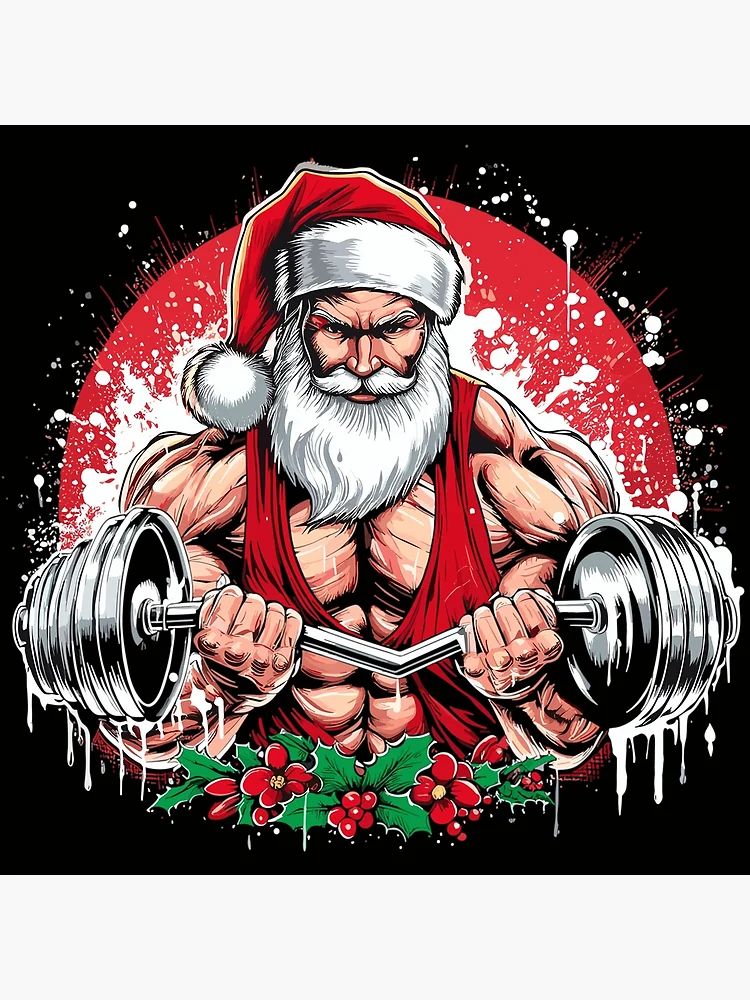 Santa Claus Weight Lifter Christmas Ornament Weight Lifter Pump Iron Gym  Gift