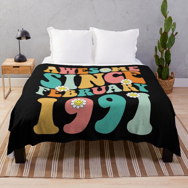 Item preview, Awesome Since February 1991 | Made In 1991 | Retro Groovy Birthday designed and sold by Christina-grich.