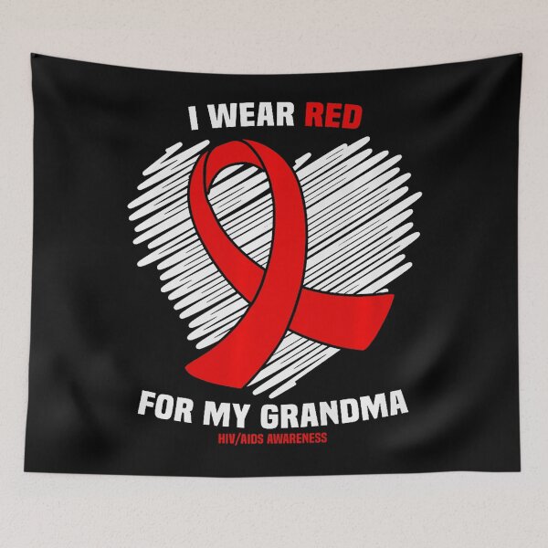 Item preview, I Wear Red For My Grandma HIV AIDS Awareness designed and sold by EagmianPheolea.