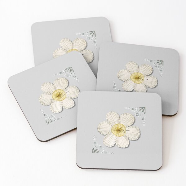 Item preview, white floral crochet pocket - a knitted flower pocket designed and sold by BWAYZ.