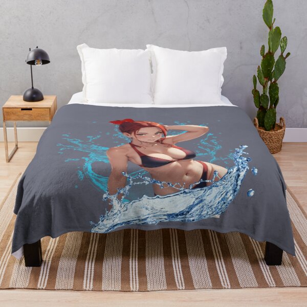Item preview, Aqua Elegance: Red-Haired Waifu in Water Splash | Artistic Serenity Print designed and sold by Anime-Community.